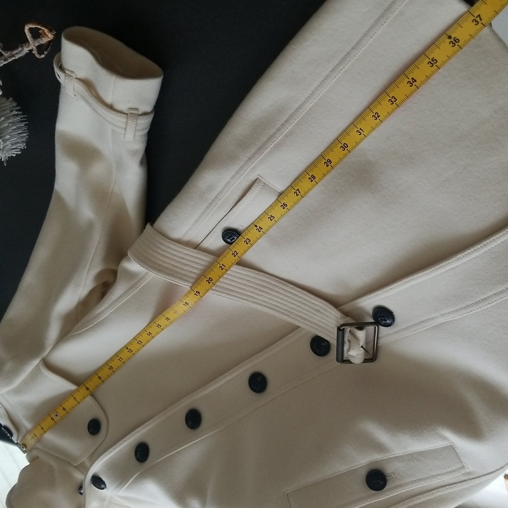 Burberry Cream White Wool Blend Single Breasted "Indiana" Peacoat - Picture 12 of 16